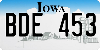 IA license plate BDE453