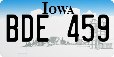 IA license plate BDE459