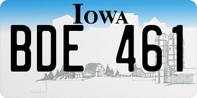 IA license plate BDE461