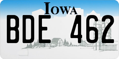 IA license plate BDE462
