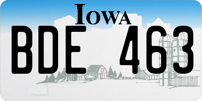 IA license plate BDE463