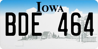 IA license plate BDE464