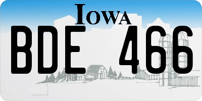 IA license plate BDE466