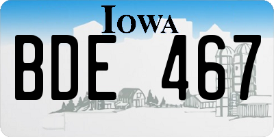 IA license plate BDE467
