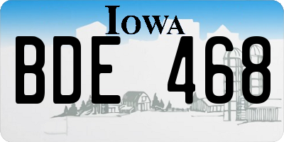 IA license plate BDE468