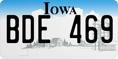 IA license plate BDE469