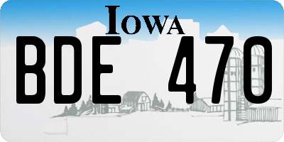 IA license plate BDE470