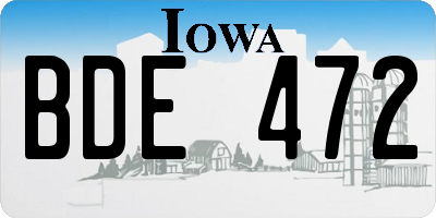 IA license plate BDE472