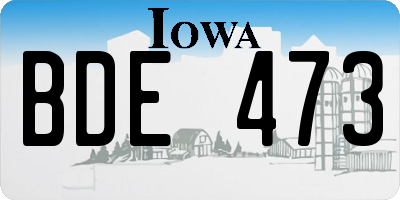 IA license plate BDE473