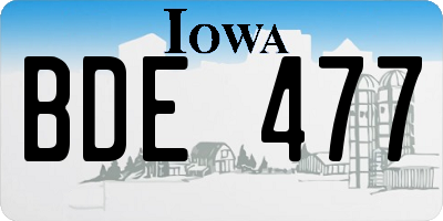 IA license plate BDE477