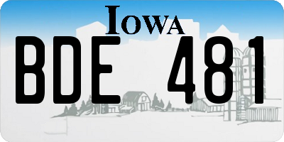IA license plate BDE481