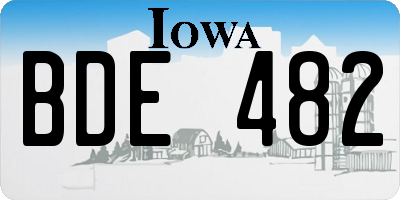 IA license plate BDE482