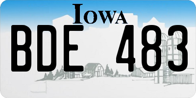 IA license plate BDE483