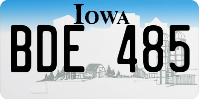 IA license plate BDE485