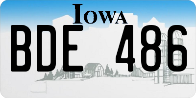 IA license plate BDE486