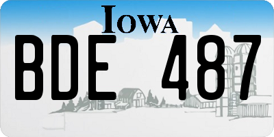 IA license plate BDE487