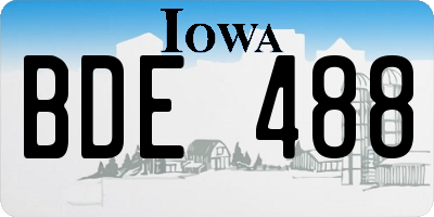 IA license plate BDE488