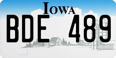 IA license plate BDE489
