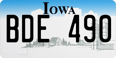 IA license plate BDE490
