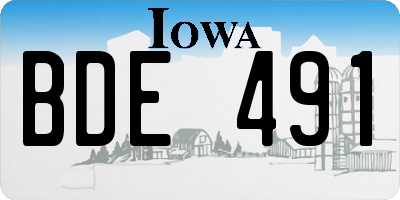 IA license plate BDE491