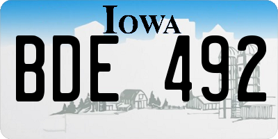 IA license plate BDE492
