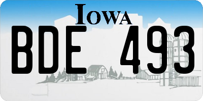 IA license plate BDE493