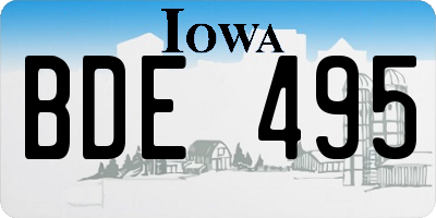 IA license plate BDE495
