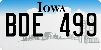 IA license plate BDE499