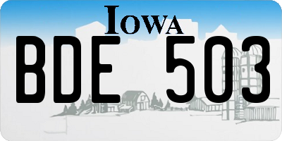 IA license plate BDE503