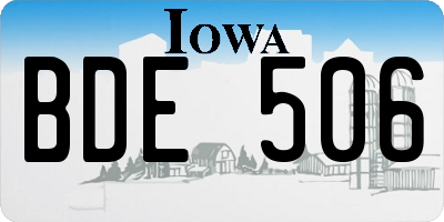 IA license plate BDE506