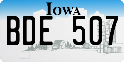 IA license plate BDE507