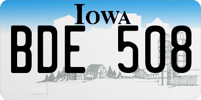 IA license plate BDE508