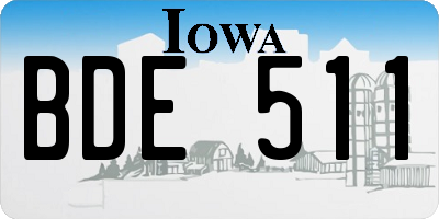 IA license plate BDE511