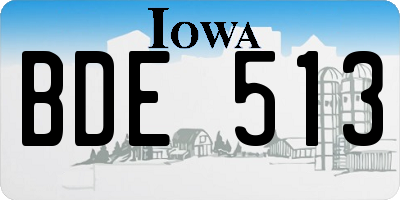 IA license plate BDE513