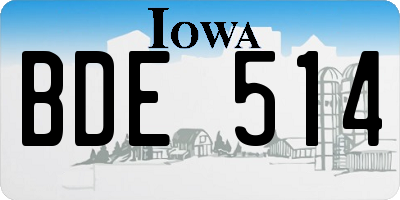 IA license plate BDE514