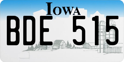 IA license plate BDE515