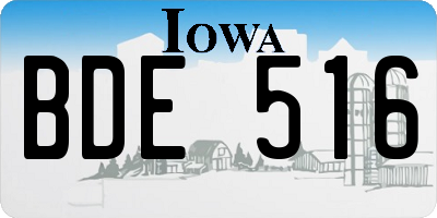 IA license plate BDE516