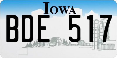 IA license plate BDE517