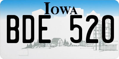 IA license plate BDE520