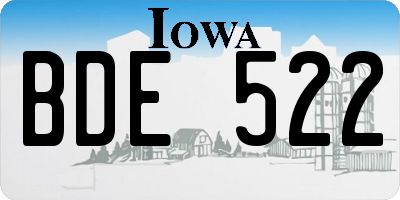 IA license plate BDE522