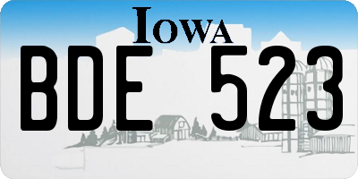 IA license plate BDE523