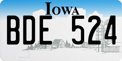 IA license plate BDE524