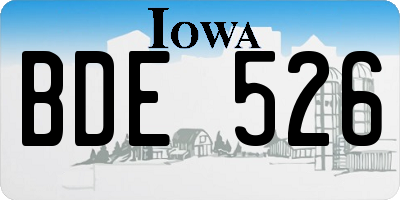 IA license plate BDE526