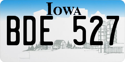 IA license plate BDE527