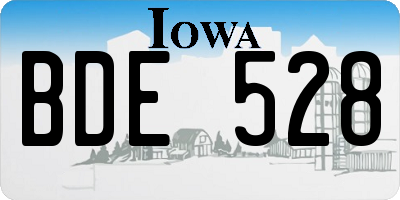 IA license plate BDE528
