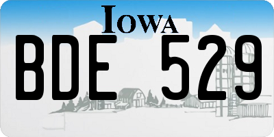 IA license plate BDE529