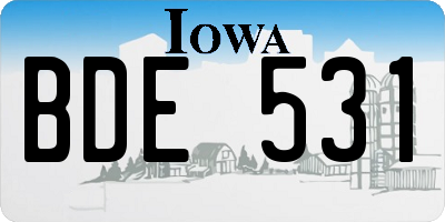 IA license plate BDE531