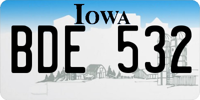 IA license plate BDE532