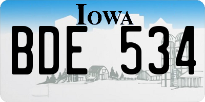 IA license plate BDE534