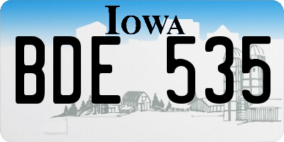IA license plate BDE535
